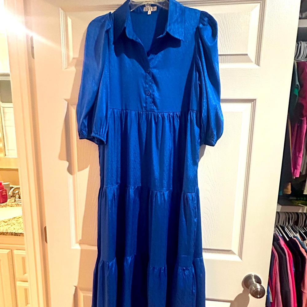 Royal blue silky dress